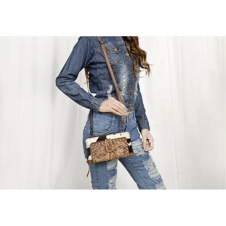 American Darling Women's Genuine Western Leather Wallet Bag