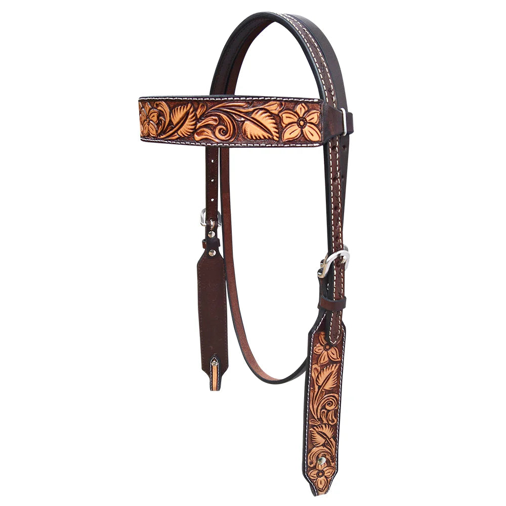 Bar H BER276-Western Leather Headstall