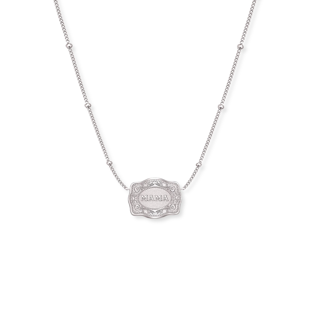 Spur West Ultra Mini Belt Buckle Necklace- MAMA