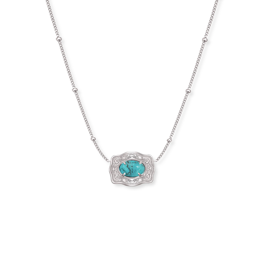 Spur West Mini Belt Buckle Necklace- Oasis