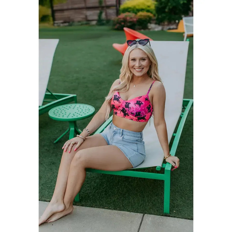 Merigold Kiss Cowgirl Bathing Suit Top - Pink