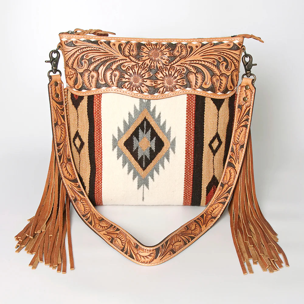 American Darling Saddle Blanket Purse Cream Tan Black