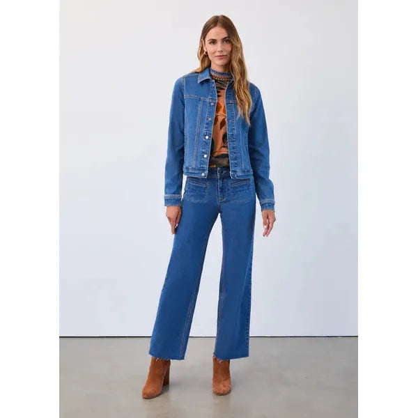 FDJ Women's Basic Denim Jacket- Medium Wash