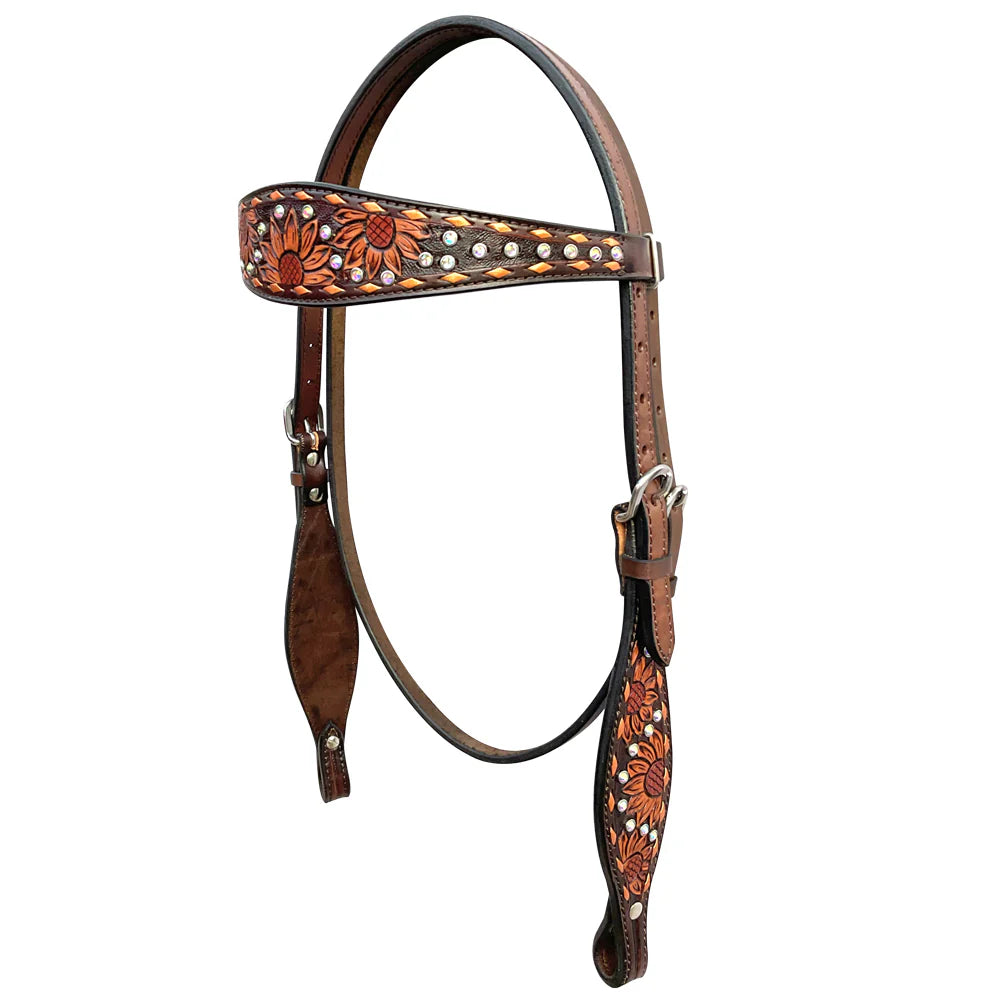 Bar H BER504-Western Leather Headstall