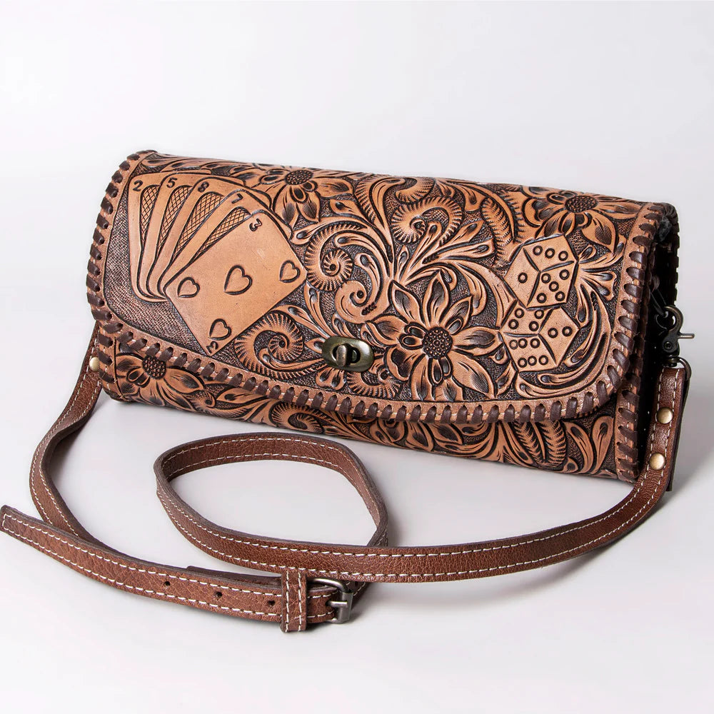 American Darling Wallet Genuine Western Leather Bag -Chocolate