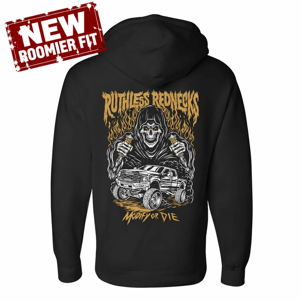 Ruthless Rednecks Modified Supercharged Hoodie- Black