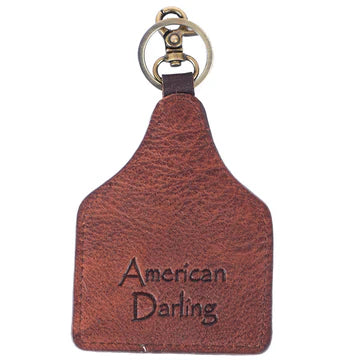 American Darling - Leather Key Chain - Steerhead Design