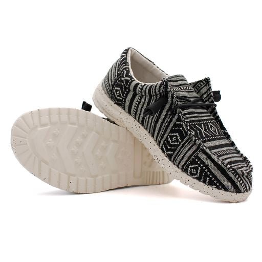 Laforst Women's Hermosa Comfort Hola Shoes - Black/White Aztec