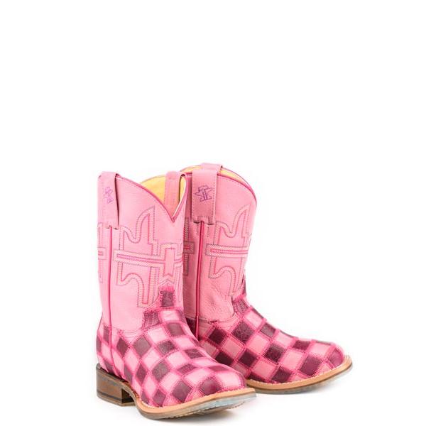 Tin Haul Little Kids Square Toe Lil Squares Best Friends Western Boots- Multi
