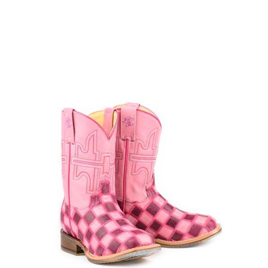 Tin Haul Little Kids Square Toe Lil Squares Best Friends Western Boots- Multi