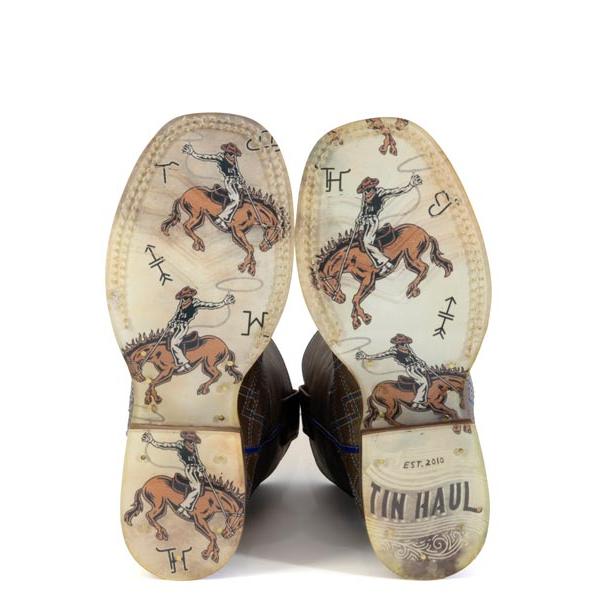 Tin Haul Cowboy DNA Kids Square Toe Western Boots- Brown