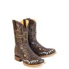 Tin Haul Men's Al O'Gator Square Toe Western Boot- Brown