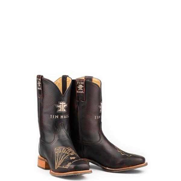 Tin Haul Men's Royal Flush with Gambling Sole Boot- Black