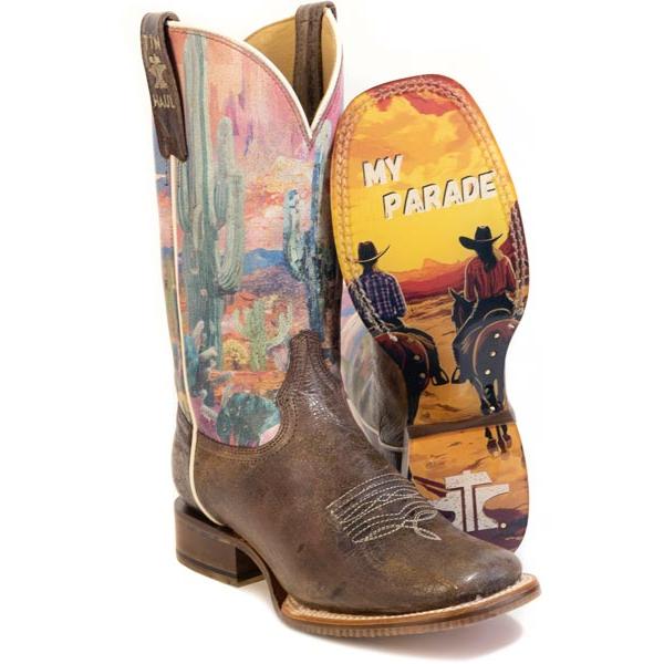 Tin Haul  Women's Cactica Western Boots- Brown