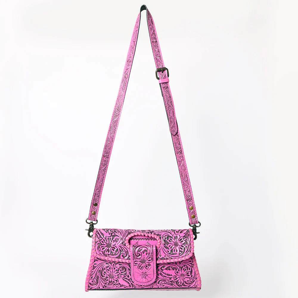 American Darling Leather Purse - Fuchsia