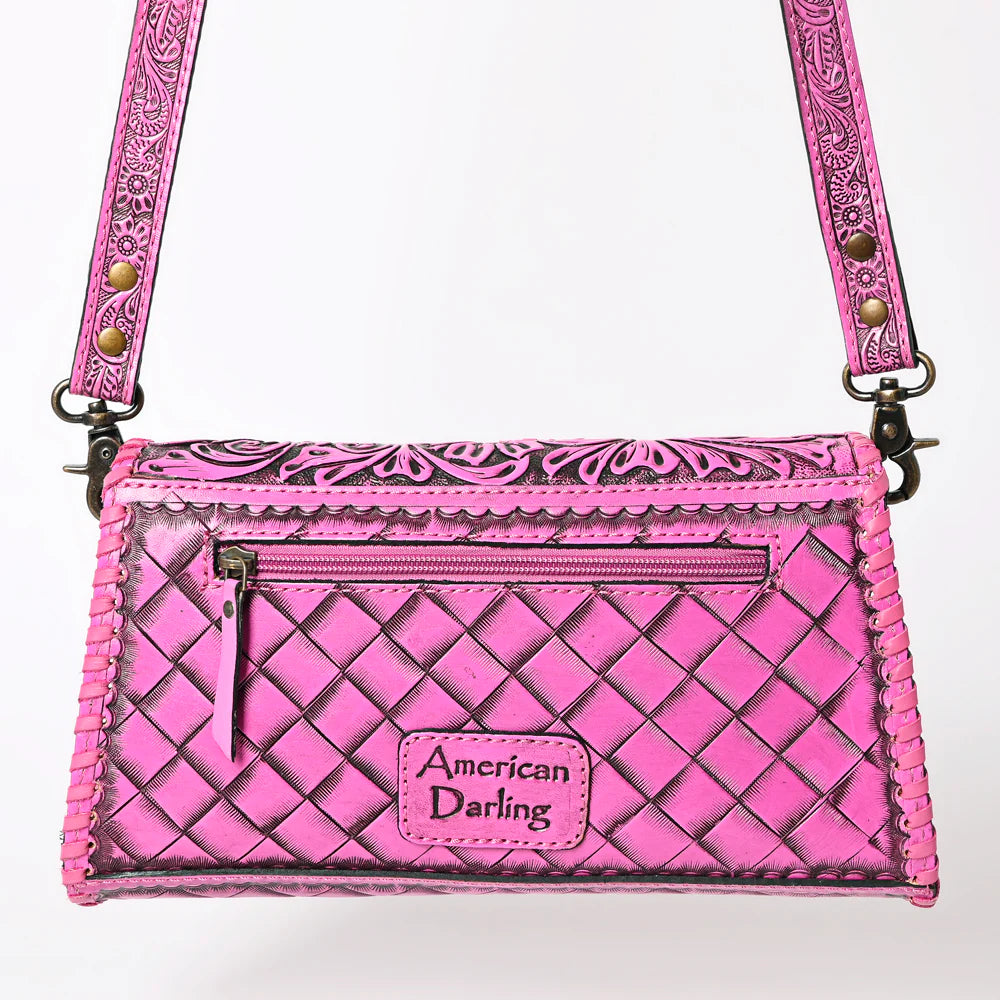 American Darling Leather Purse - Fuchsia