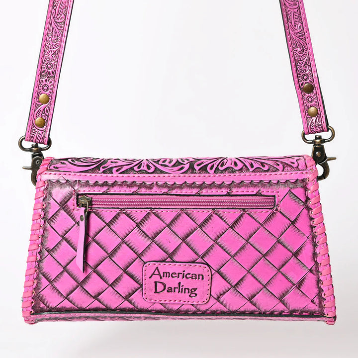 American Darling Leather Purse - Fuchsia