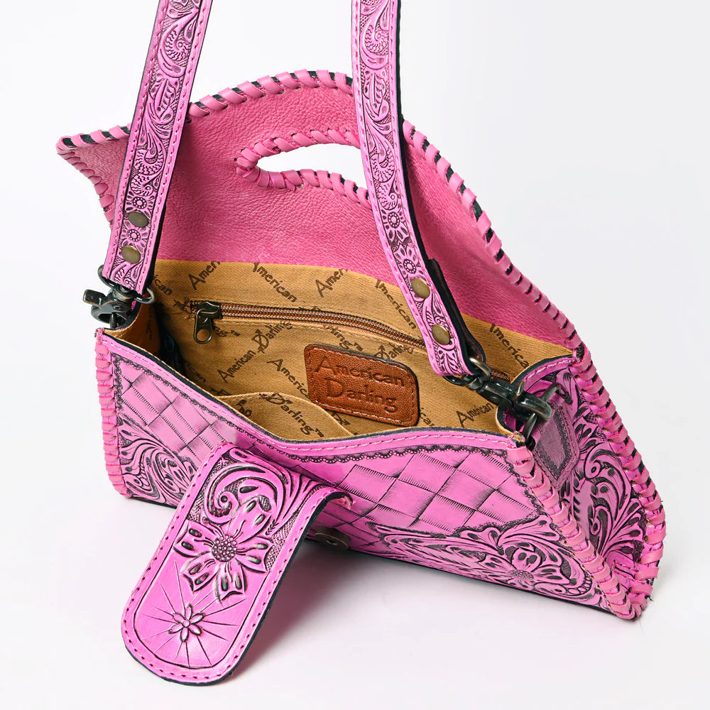 American Darling Leather Purse - Fuchsia