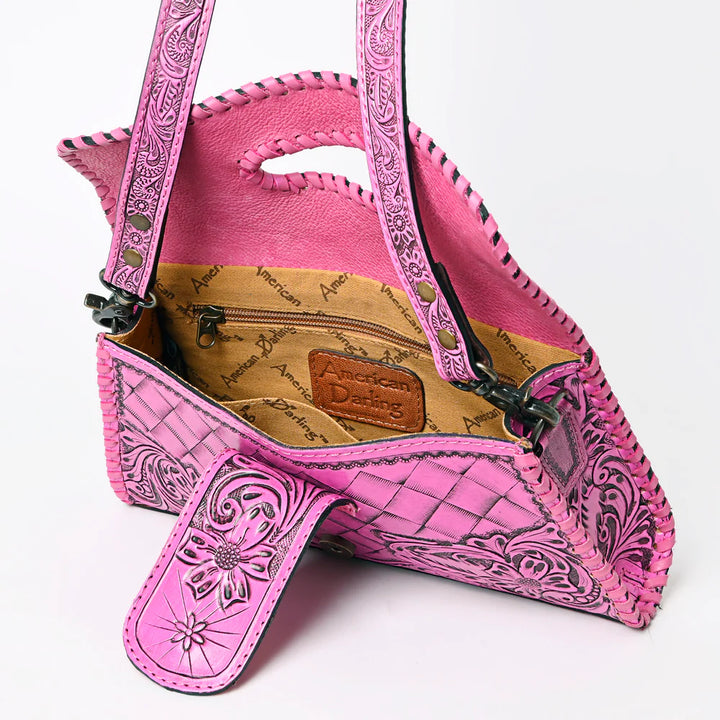 American Darling Leather Purse - Fuchsia