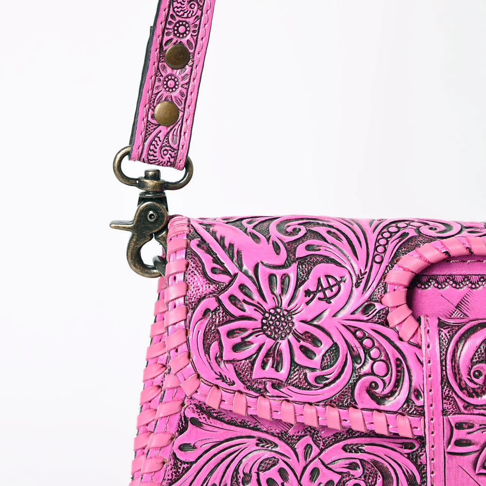 American Darling Leather Purse - Fuchsia