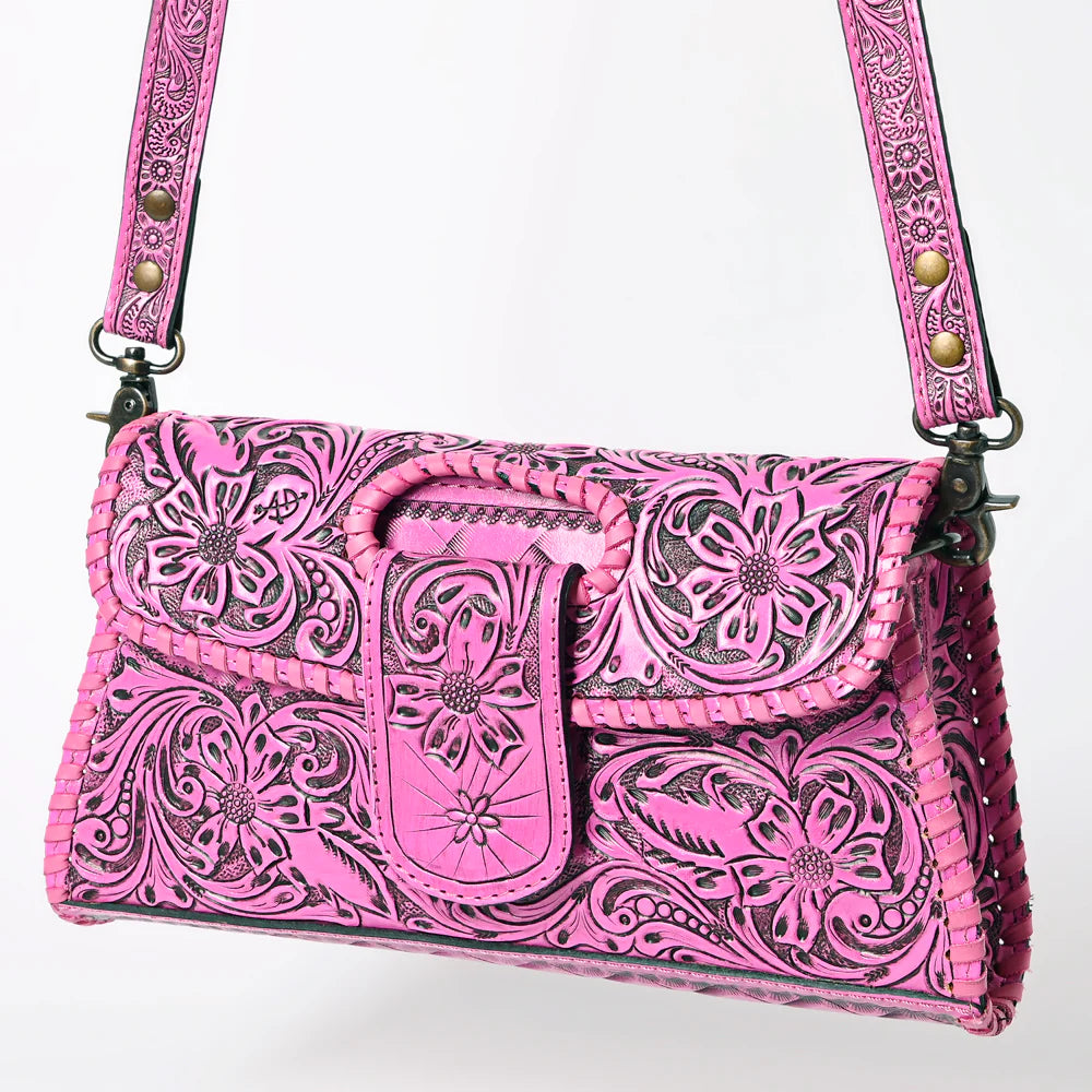 American Darling Leather Purse - Fuchsia