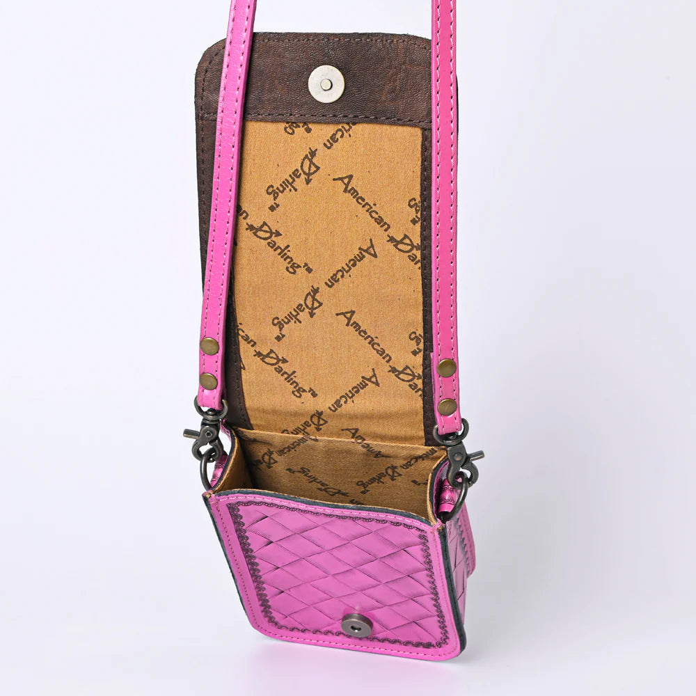 American Darling Leather Purse - Fuschia