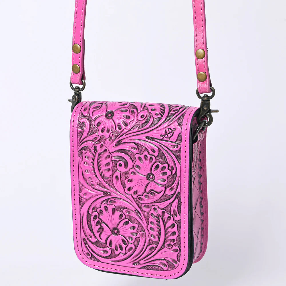 American Darling Leather Purse - Fuschia