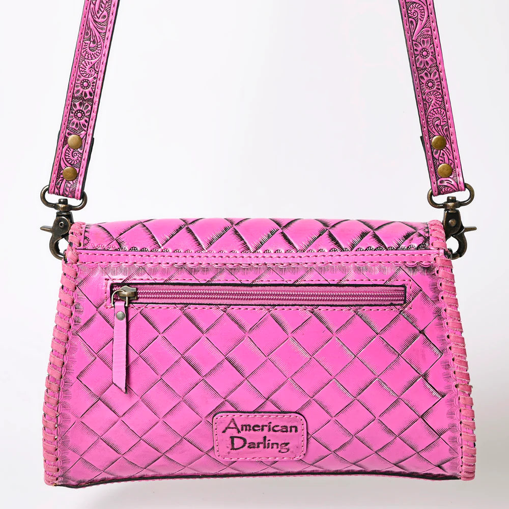 American Darling Leather Purse - Fuschia