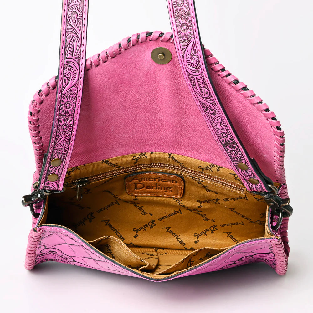 American Darling Leather Purse - Fuschia