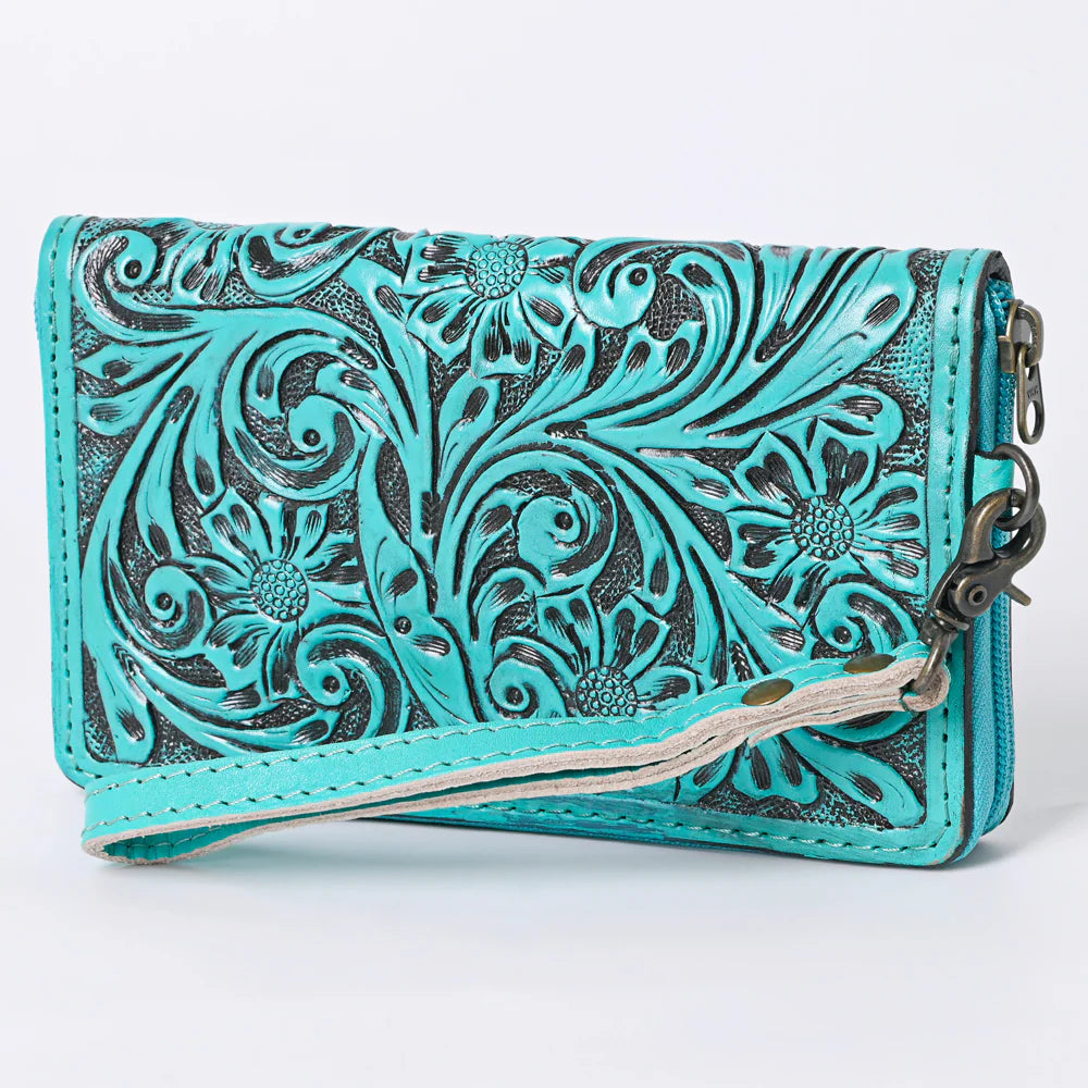 American Darling Organizer Leather Western Bag - Teal