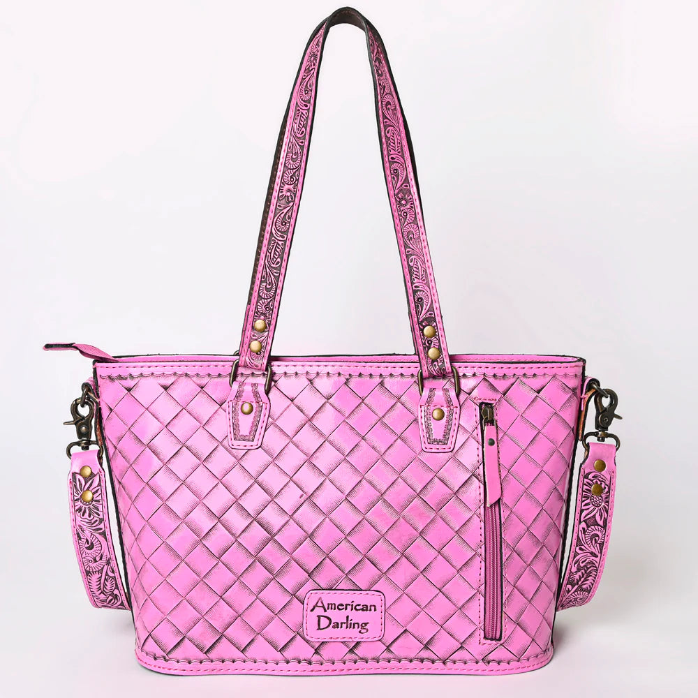 American Darling Leather Purse - Fuschia