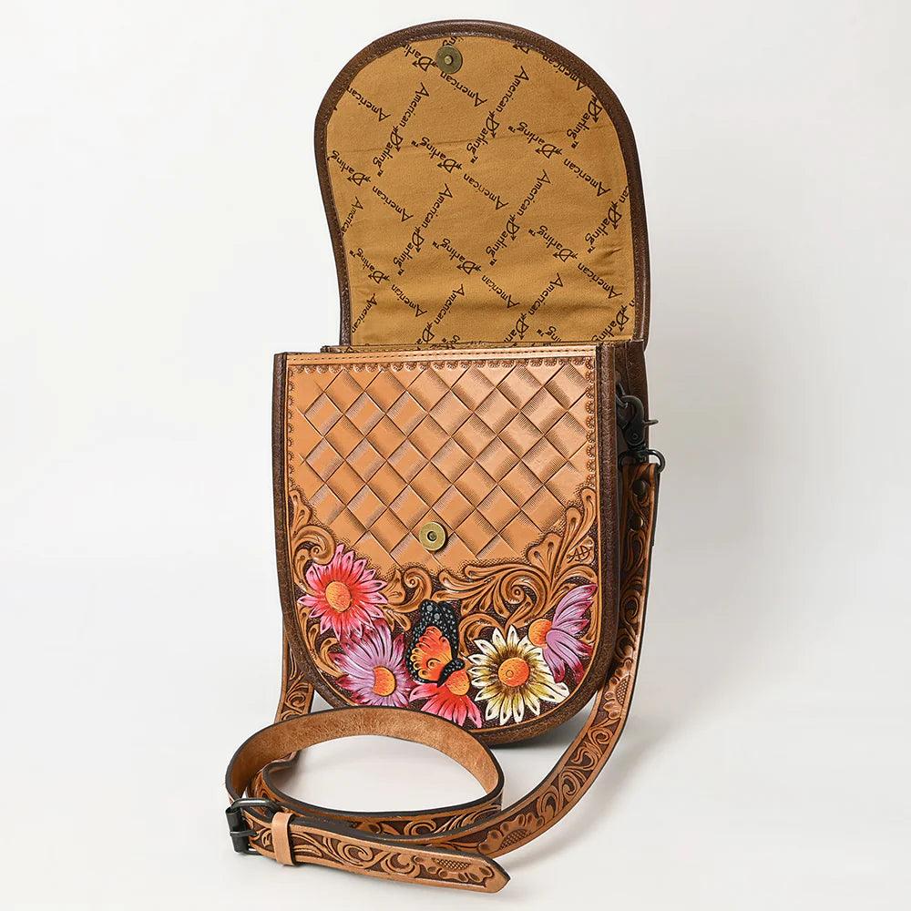 American Darling Women s Hand Tooled Saddle Blanket Crossbody Purse