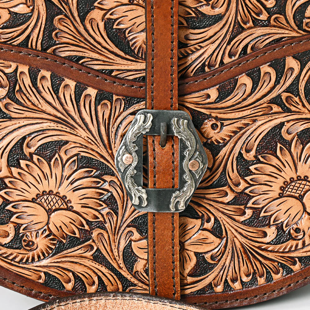 American Darling Leather Saddle Purse - Tan