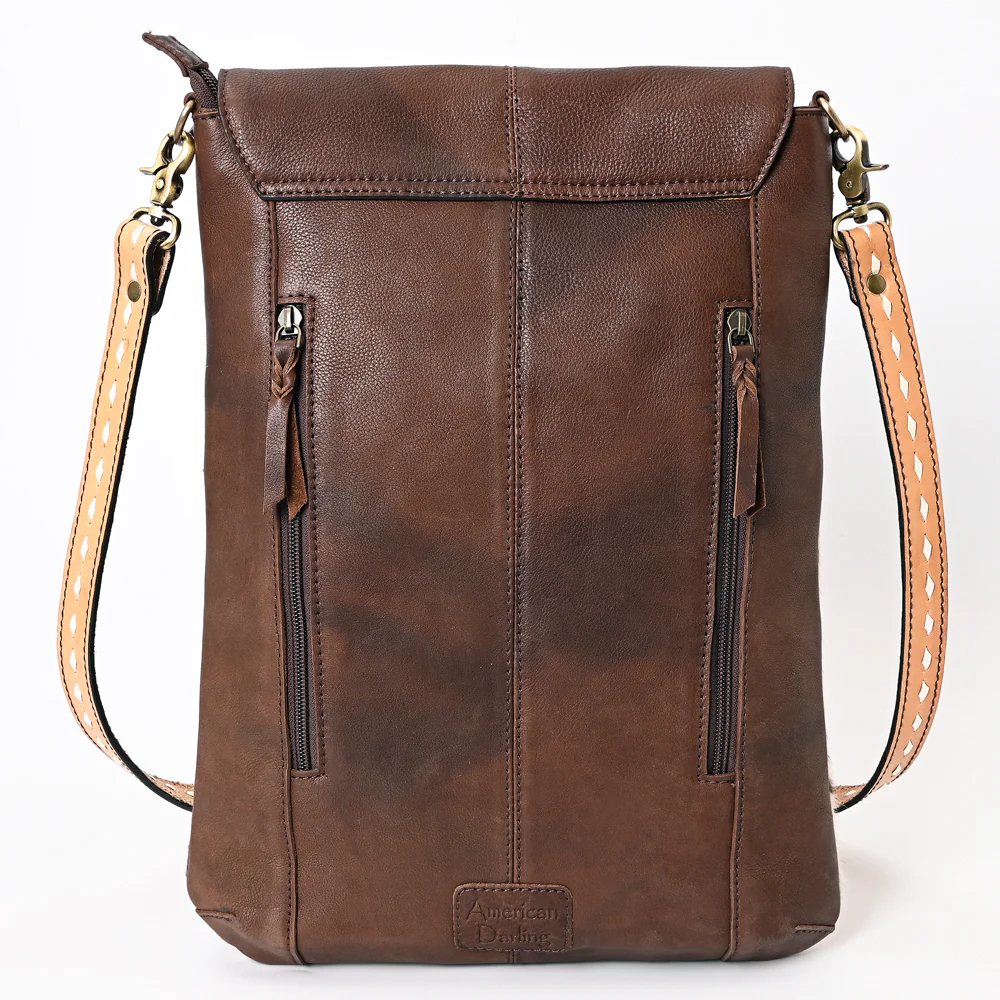 American Darling Hair On Tooled Large Messenger Bag