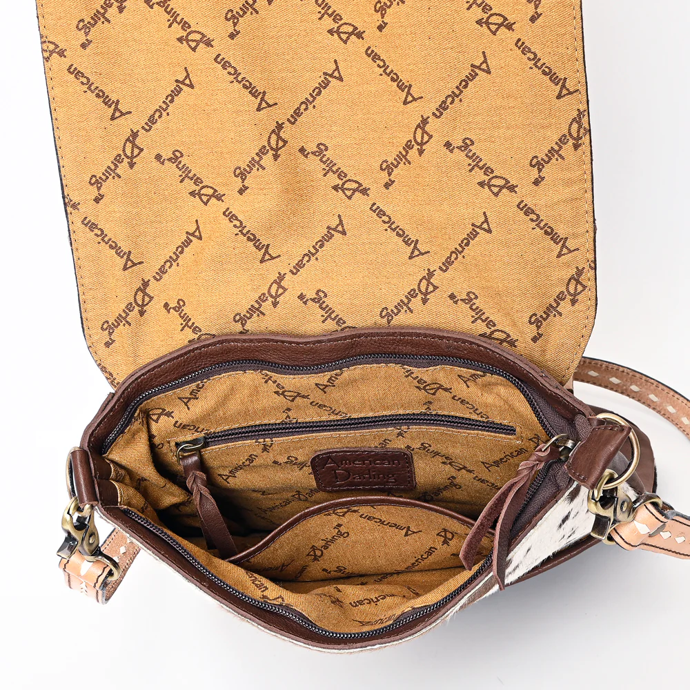 American Darling Hair On Tooled Large Messenger Bag