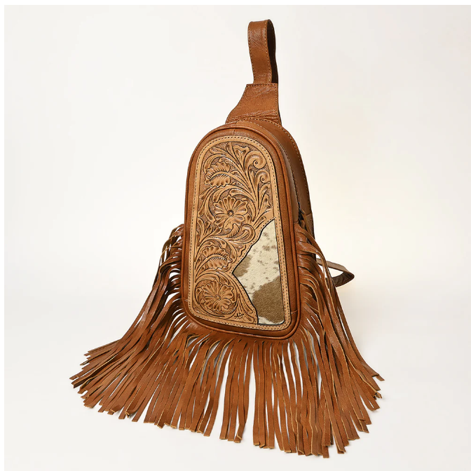 American Darling Genuine Western Leather Sling Bag w/Fringe