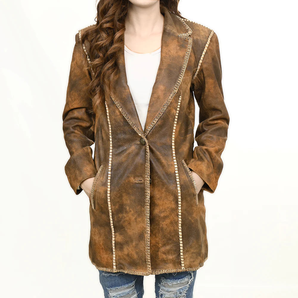 American Darling Leather Distressed Jacket - Distressed Brown