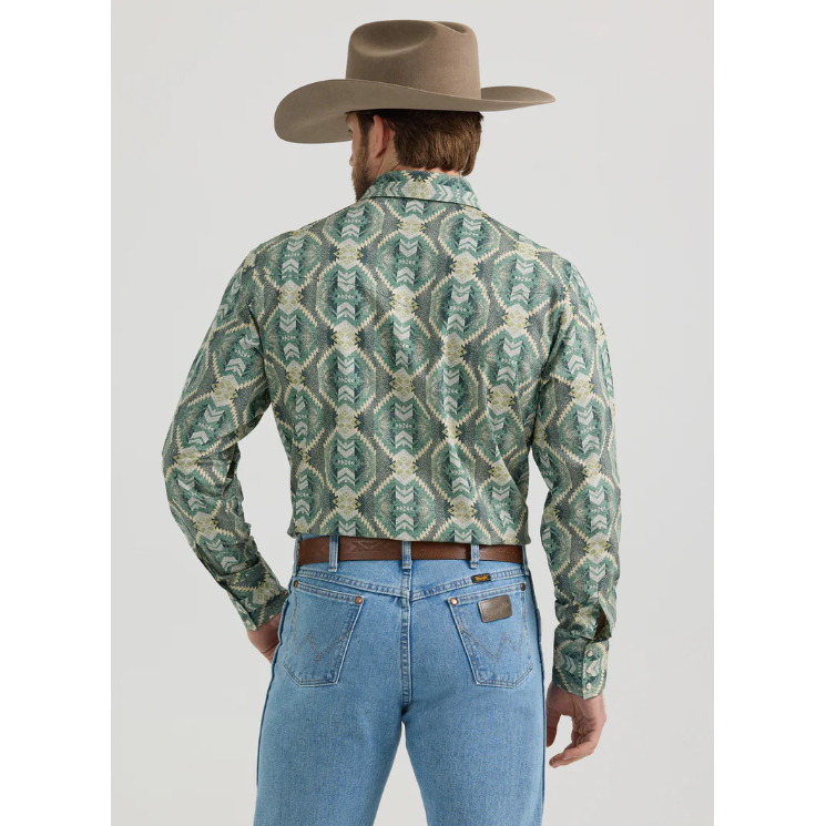 Wrangler Checotah® Men's Western Long Sleeve Shirt - Green