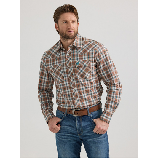 Wrangler Retro® Men's Core Modern Fit Long Sleeve Shirt - Brown Bark