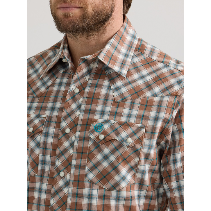 Wrangler Retro® Men's Core Modern Fit Long Sleeve Shirt - Brown Bark