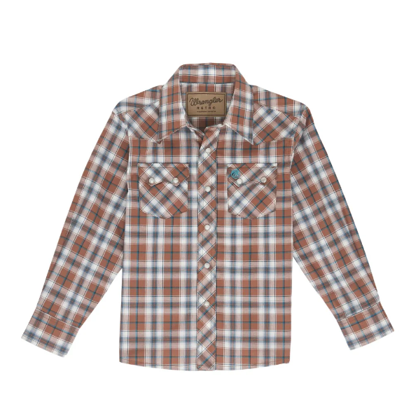 Wrangler Retro® Boy's Long Sleeve Shirt - Brown