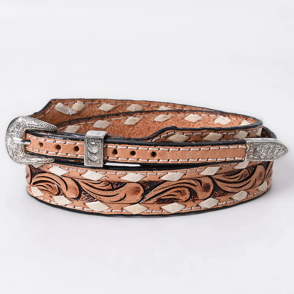 American Darling Hand Tooled Geniune Leather Hat Band