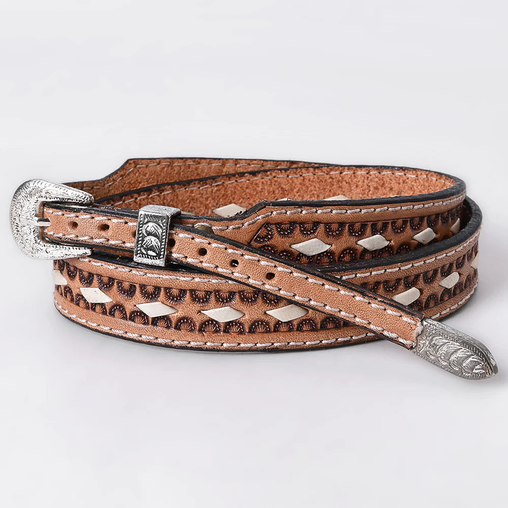 American Darling Hand Tooled Geniune Leather Hat Band