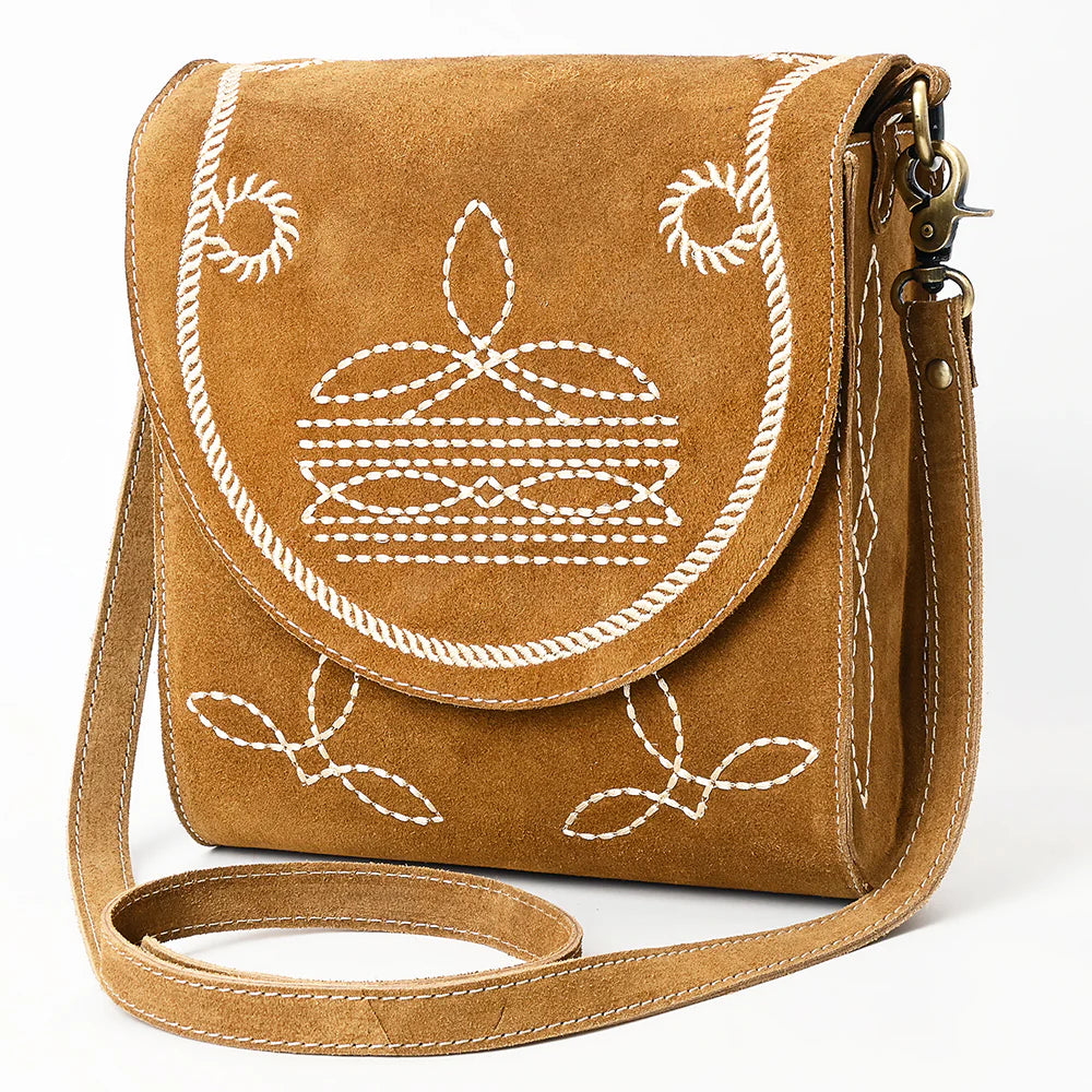 American Darling Women's Genuine Western Suede Leather Crossbody Purse