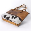 American Darling Two-Tone Cowhide & Tooled Leather Tote - Western Handbag with Braided Trim