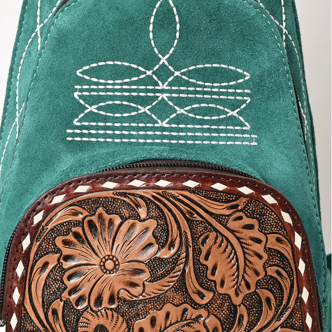 American Darling Women's Genuine Western Suede Leather Sling Bag