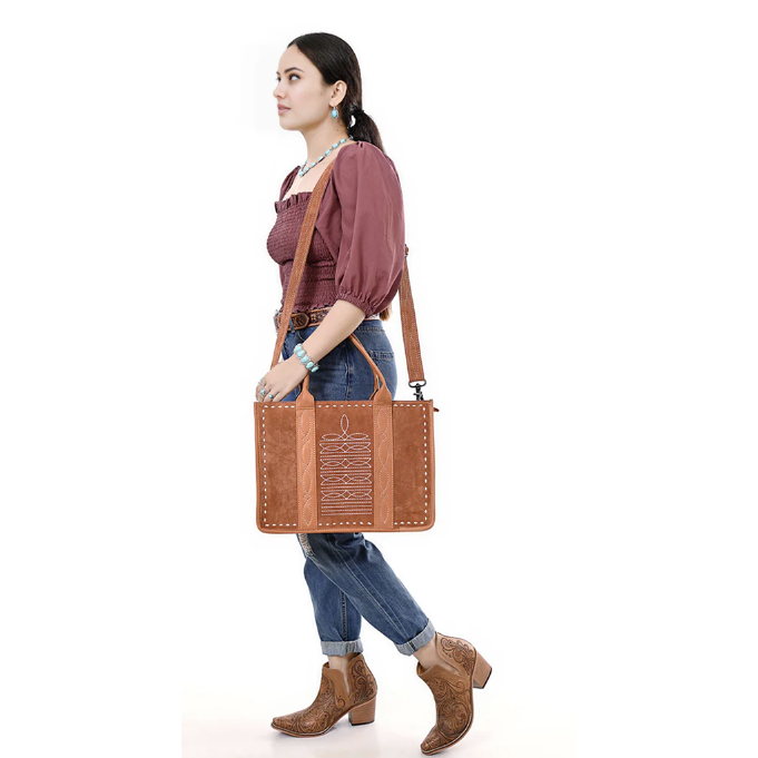 American Darling Women's Genuine Western Leather Tote Bag