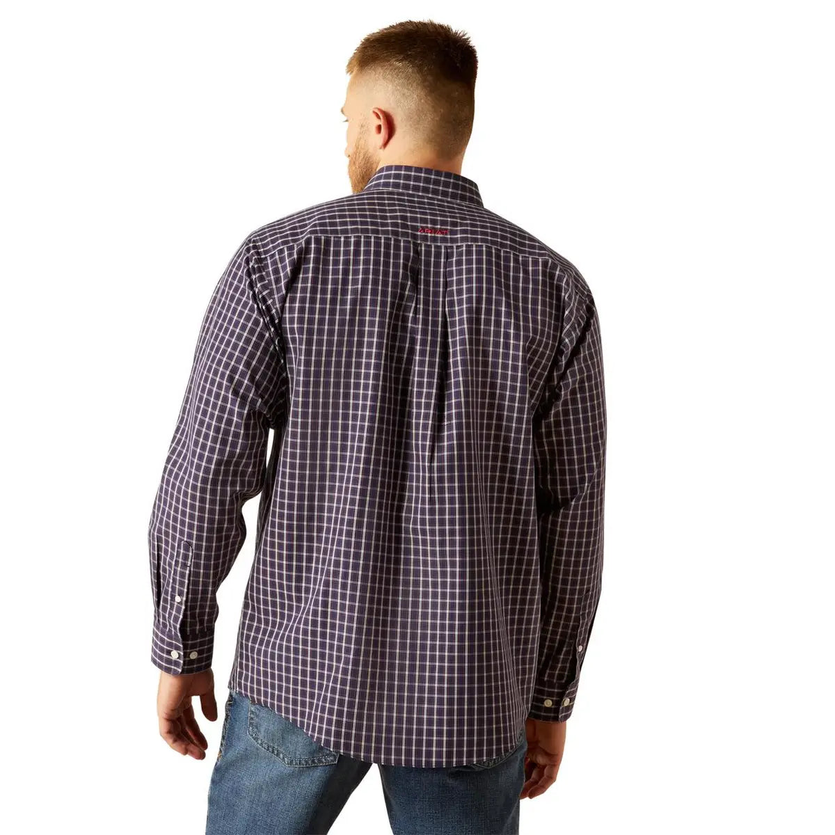 Ariat Men's Wrinkle Free Dwayne Long Sleeve Classic Fit Shirt - Navy