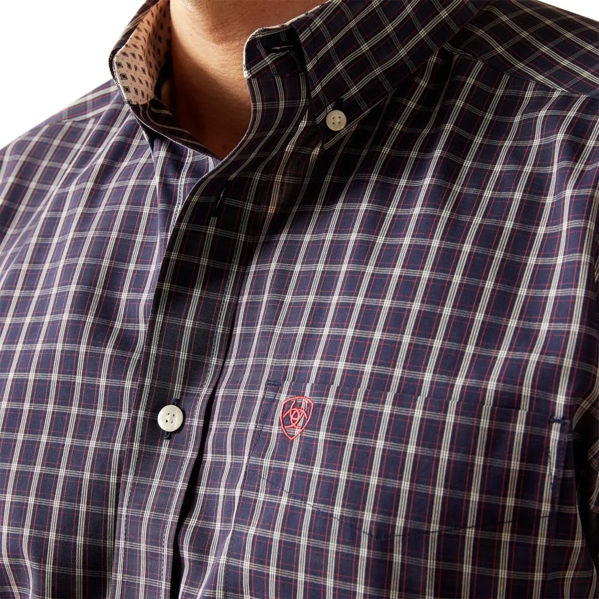 Ariat Men's Wrinkle Free Dwayne Long Sleeve Classic Fit Shirt - Navy