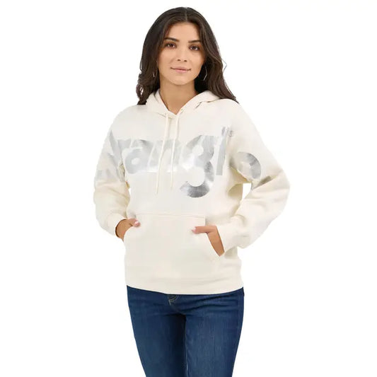 Wrangler Womens Graphic Long Sleeve Hoodie- White